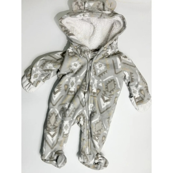 Carters • Grey Fleece Hoodie Newborn Zip Up - Picture 1 of 5